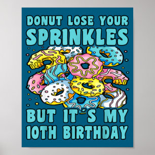 Poster Joyeux 10e anniversaire 10 ans beignet 10ème anniv