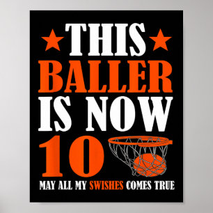 Poster Joyeux 10e anniversaire 10 ans Bysketbyll 10e Bi
