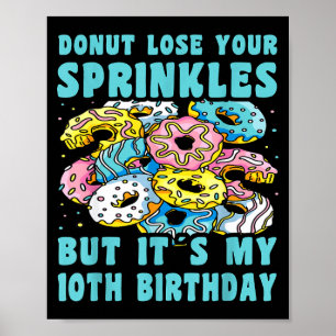 Poster Joyeux 10e anniversaire 10 ans donut 10ème anniver
