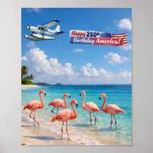 Joyeux 250e Anniversaire aux flamants roses d'Amér
