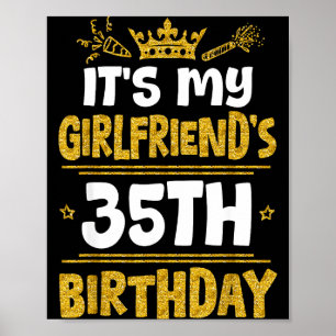 Poster Joyeux 35e Anniversaire à Ma Copine 1990 35 Ans