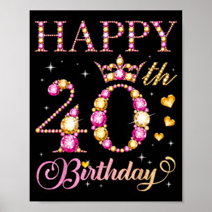 Poster Joyeux 40e Anniversaire 40 Ans Hommes Femmes Anniv