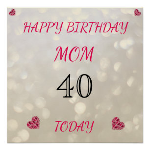 Poster Joyeux 40e anniversaire maman