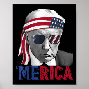 Poster Joyeux 4 juillet Amérique Trump Drapeau américain
