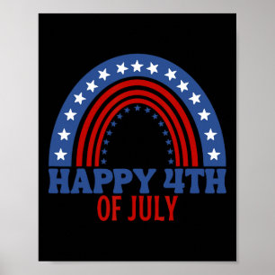 Poster Joyeux 4 juillet drôle drapeau américain pour l'in