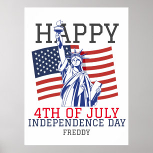 Poster Joyeux 4 juillet fête de l'Indépendance