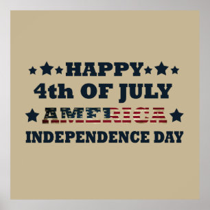 Poster Joyeux 4 juillet fête de l'indépendance Amérique