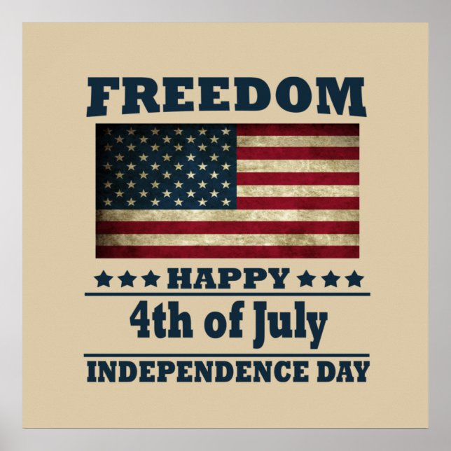 Poster Joyeux 4 juillet jour de l'indépendance (Devant)