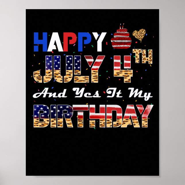 Poster Joyeux 4 juillet Oui C'est mon indépendance d'anni (Devant)