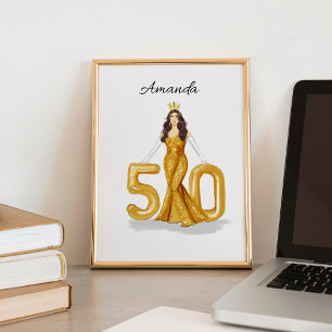 Poster joyeux 50e anniversaire