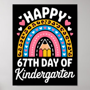 Poster Joyeux 67e jour de maternelle 67 Meme 6 7 Drôle S