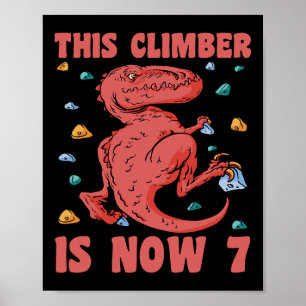 Poster Joyeux 7 Anniversaire 7 Ans Grimpeur Grimpant 7ème