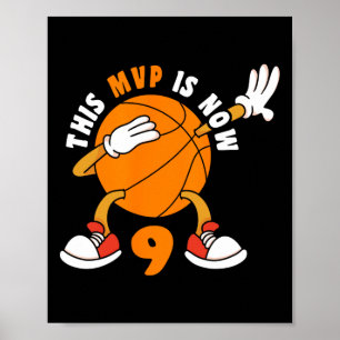 Poster Joyeux 9 Anniversaire 9 Anniversaire MVP Basketbal