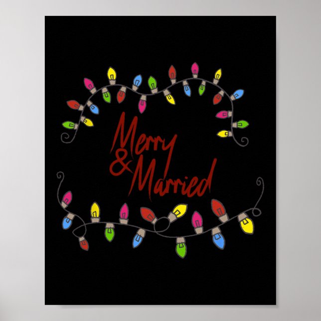 Poster Joyeux &amp; Marié Premier Couple Correspondant De (Devant)