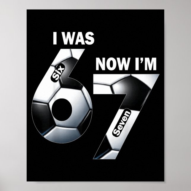 Poster Joyeux Anniversaire 7 Ans J'avais 6 Ans Maintenant (Devant)