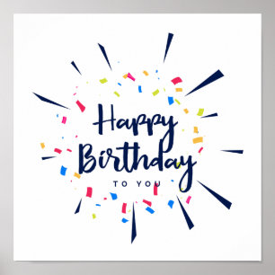 Poster Joyeux anniversaire à vous confetti