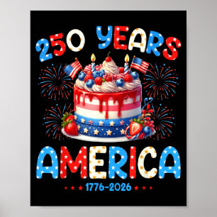 Poster Joyeux Anniversaire Amérique États-Unis 250 Ans Fe