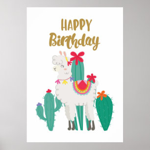 Poster Joyeux Anniversaire Cactus