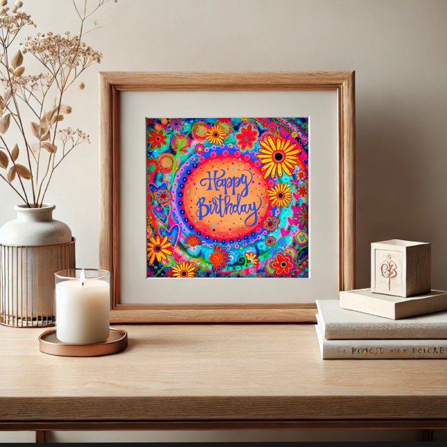 Poster Joyeux Anniversaire Célébrer Colorful Fun Inspiriv (Créateur téléchargé)