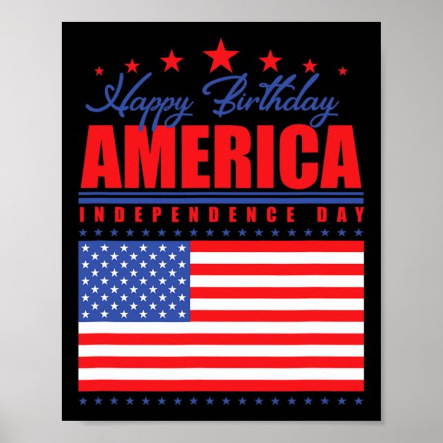 Poster Joyeux anniversaire de l'indépendance de l'Amériqu (Devant)