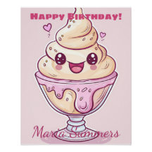 Joyeux Anniversaire Dondurma Glace Kawaii Dessin A