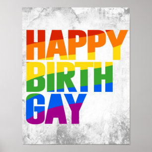 Poster Joyeux anniversaire gay