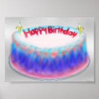 Joyeux anniversaire Gélatine imprimé gâteau de mon