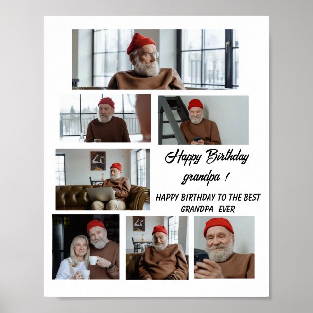 Poster Joyeux anniversaire, grand-père ! Tu es le meilleu (Devant)