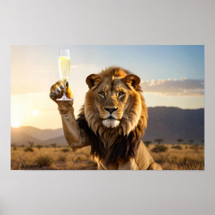 Poster Joyeux Anniversaire Lion - Félicitations -