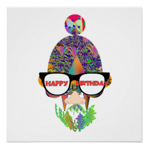 Poster Joyeux Anniversaire Lunettes de vue Nouveauté