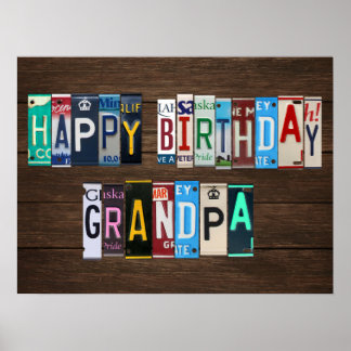 Poster Joyeux Anniversaire personnalisé Plaque de licence