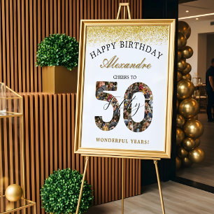 Poster Joyeux Anniversaire pour 50 Ans de Moments Inoubli
