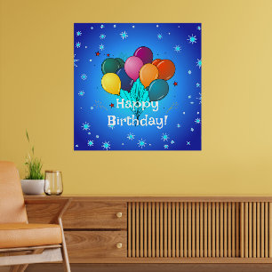Poster Joyeux Ballons de fête d'anniversaire
