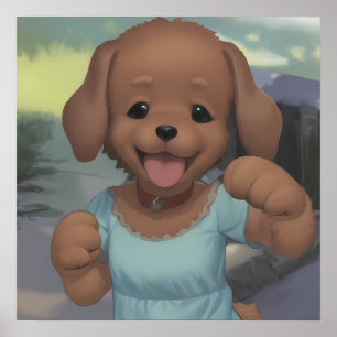Poster Joyeux bébé chiot pour un amoureux des chiens