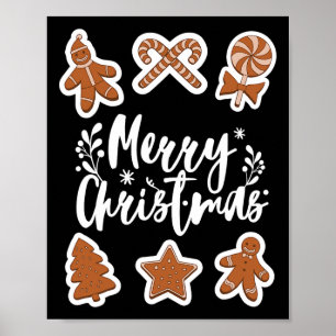 Poster Joyeux biscuits de Noël Pain d'épice Homme Boulang