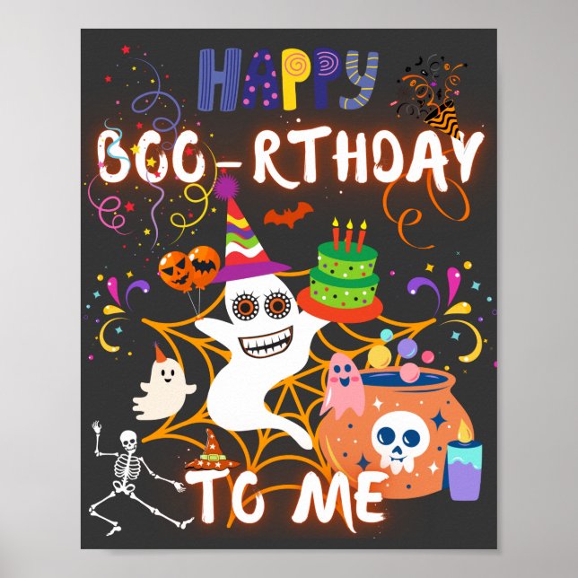 Poster Joyeux Boo-rjeudi Pour Moi Fête D'Anniversaire D'H (Devant)
