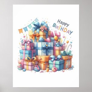 Poster Joyeux cadeau d'affiche d'anniversaire pour tous l