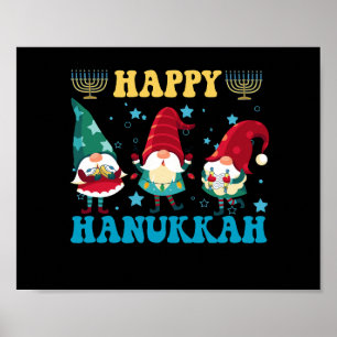 Poster Joyeux cadeau Hanoukka mignon juif Gnomes magiques