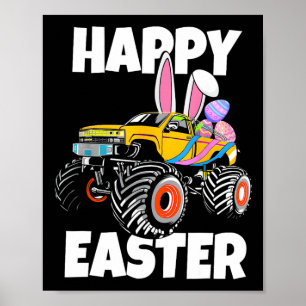 Poster Joyeux Camion Monstre de Pâques OEufs de Pâques En