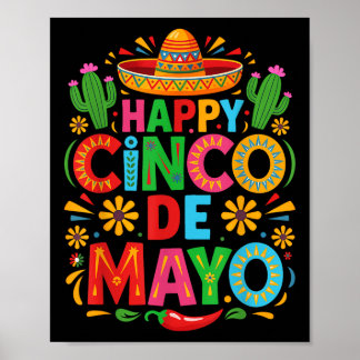 Poster Joyeux Cinco De Mayo Fiesta Parti Mexicain Hommes