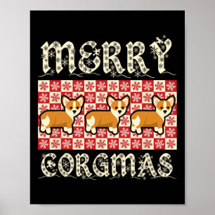 Poster Joyeux Corgmas Xmas Chien race Design Chiens Chien