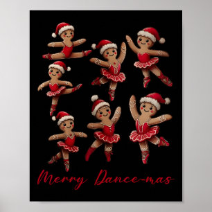 Poster Joyeux Dancemas Danseuse de pain d'épice Noël