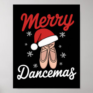 Poster Joyeux danseurs de ballet enseignant Noël Dan