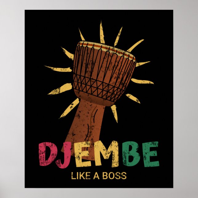 Poster Joyeux Djembe comme un patron African Drum (Devant)