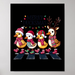 Poster Joyeux Duckmas Drôle Amoureux de canard Santa Hat