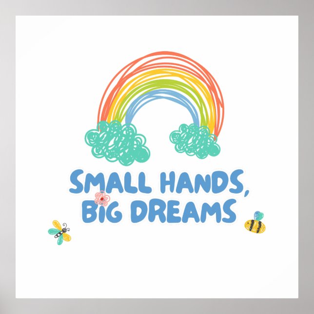 Poster Joyeux enfant jour Petites mains, grands rêves (Devant)