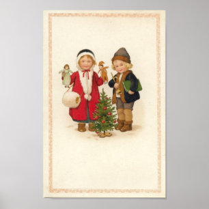 Poster Joyeux enfants de Noël