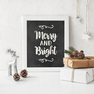Poster Joyeux et brillant noir Chalkboard Mur de vacances