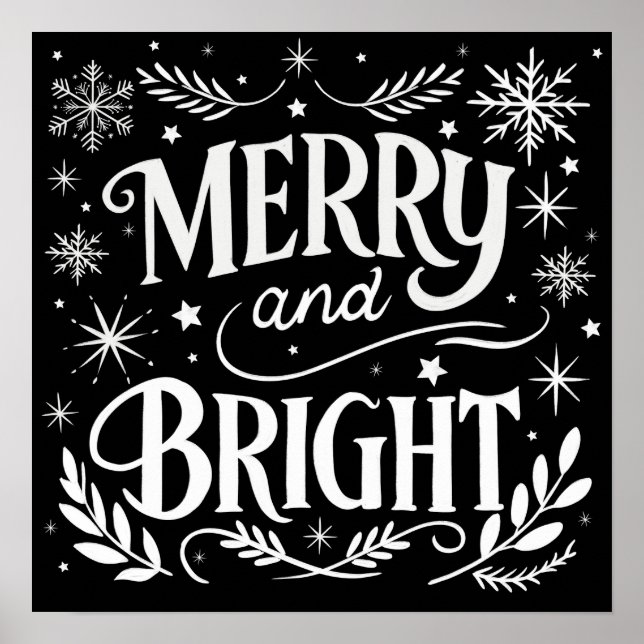 Poster joyeux et brillant tableau de bord de Noël (Devant)