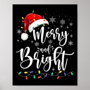 Poster Joyeux Et Lumineuses Rouge Santa Chapeau Famille X
